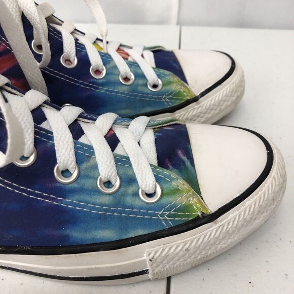 Converse Chuck Taylor All Star Shoes Womens 8.5 Tie Dye High Top Canvas Rainbow - Picture 5 of 12